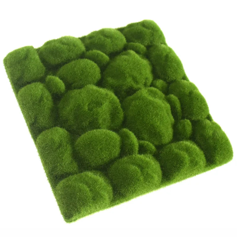 Vertical Green Artificial Moss Wall Panels Glass Material for Garden Decoration and Interior Design