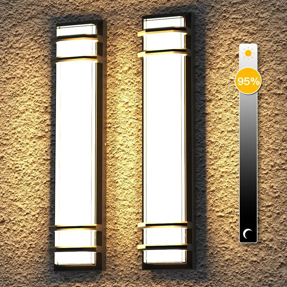 2pcs Front Door Led Exterior Wall Lights SCR Dimmable Residential Commercial Entrance IP65 24 Inch Outdoor Wall Light Mount