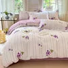 Luxury 100% Cotton Microfiber Twill Bedding Set - Four-Piece Duvet Cover&Sheet Set