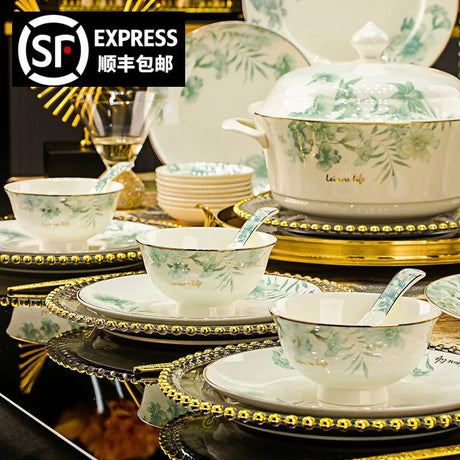 Floral Luxury Round Dinner Set – High Quality Porcelain for Elegant Dining