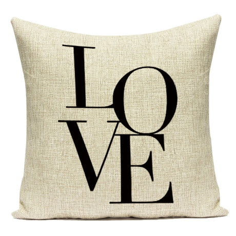 Motto Letters Printed Home Decor Cushion Covers Polyester Black White Pillow Cover Sofa Bed Car Decorative Pillow Case