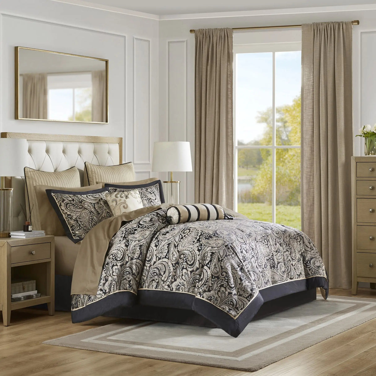 12-Piece Comforter & Cotton Bed Sheets Set with Duvet Cover