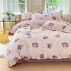 Luxury 100% Cotton Microfiber Twill Bedding Set - Four-Piece Duvet Cover&Sheet Set