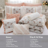 9-Piece Floral Comforter Set in 100% Cotton Percale - King & Super King Sizes