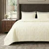Rocio-Beige Quilted Polyester Bedspread Set, 3-Piece