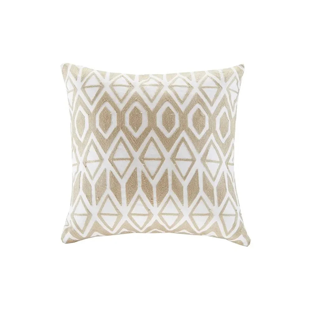 Luxury Embroidered Cotton Oblong Decorative Pillow Floral and Leaf Print Portable Christmas Wool Cushion for Floor Use Julia M LifeStyles