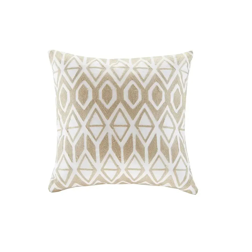 Luxury Embroidered Cotton Oblong Decorative Pillow Floral and Leaf Print Portable Christmas Wool Cushion for Floor Use Julia M LifeStyles