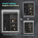 Dimmable Anti Fog Bathroom Mirror with LED Lights Front and Backlit for Birthday Occasions
