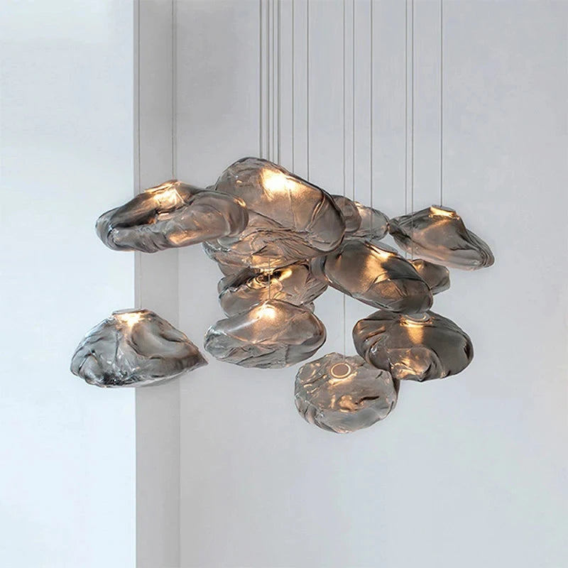 D300mm Amber Cloud Glass Small Pendant Lamp for Art Deco Linghting  American Pendant Light Julia M LifeStyles