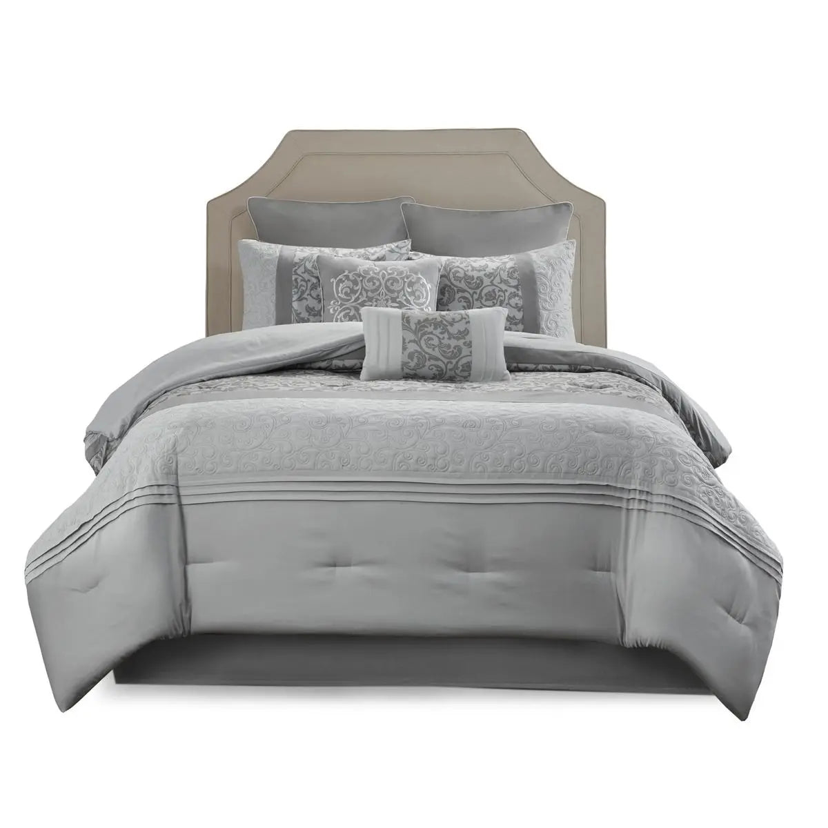 100% Cotton Comforter Set 8 Piece Embroidered Super King/king Size Plain Style Solid Woven Cotton for Home