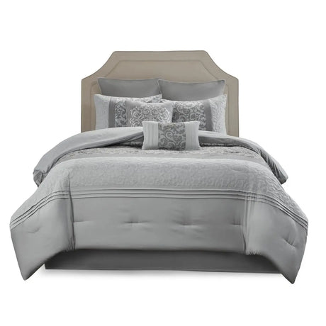 100% Cotton Comforter Set 8 Piece Embroidered Super King/king Size Plain Style Solid Woven Cotton for Home