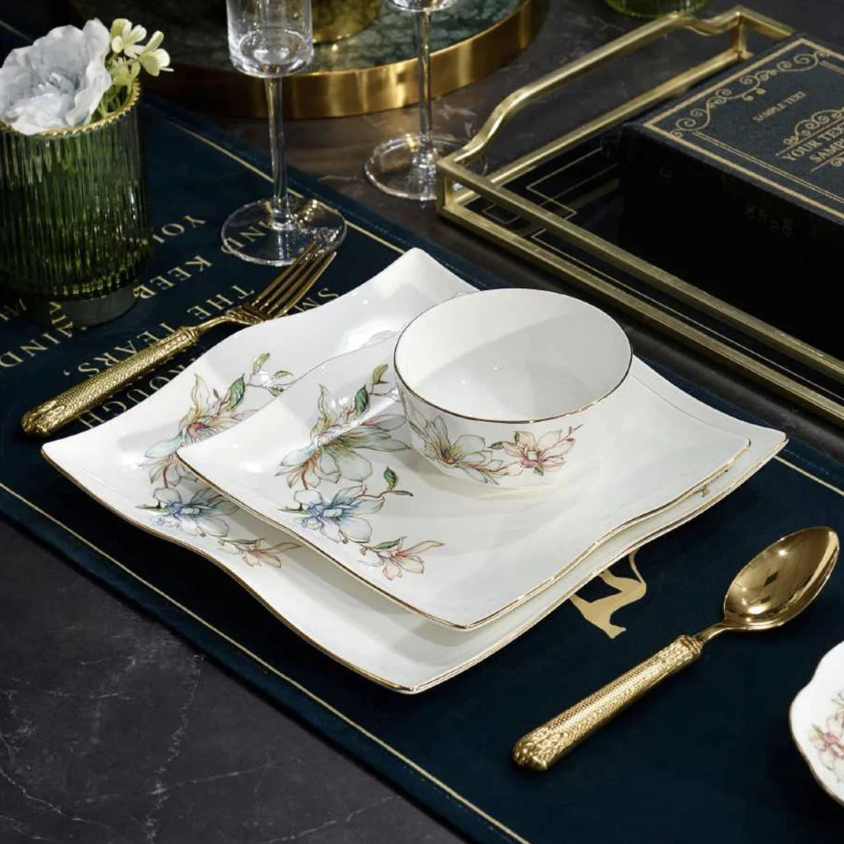 Scenic Bone China Dinnerware Set