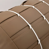Echo Modern High-end Orange Coffee Leather Weaving Hotel Decoration Waist Pillowcase Sofa Living Room Pillow Cover Cushion Cover Julia M LifeStyles