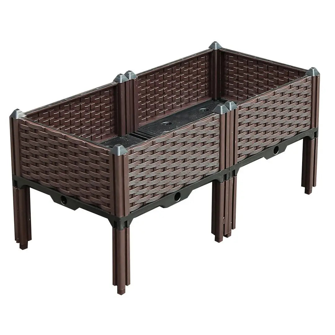 Large Size 80cm Raised Planter Box Outdoor Plastic Garden Bed Legs for Vegetable Herb Flower Plants Home Gardening Pack