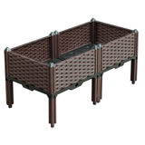 Large Size 80cm Raised Planter Box Outdoor Plastic Garden Bed Legs for Vegetable Herb Flower Plants Home Gardening Pack