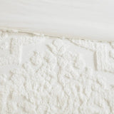 3-Piece Tufted Cotton Chenille Damask Duvet Cover Set Julia M LifeStyles