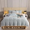 4kg Simple Style Three-dimensional Carved Milk Velvet Polyester-Filled Four-Piece Set for Fall Season Julia M LifeStyles