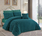 Light Luxury Rabbit Fur Plush 4-Piece Winter Set Julia M LifeStyles