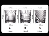 Old Fashioned Crystal Glasses Lead-Free Irregular Shot Glass Liquor Vodka Bourbon Whisky Glass Rotate Tumbler Whiskey Glass Cup