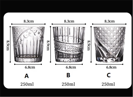 Old Fashioned Crystal Glasses Lead-Free Irregular Shot Glass Liquor Vodka Bourbon Whisky Glass Rotate Tumbler Whiskey Glass Cup