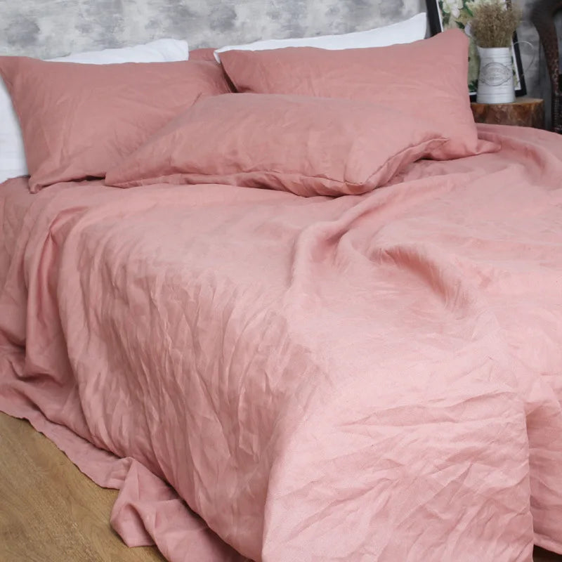 Washed Linen Duvet Cover Set with Pillowcases