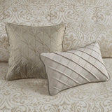 12-Piece Floral & Solid Jacquard Comforter Set for Super King/King Julia M LifeStyles