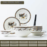 Elegant Bone China Horse Design Tableware Set