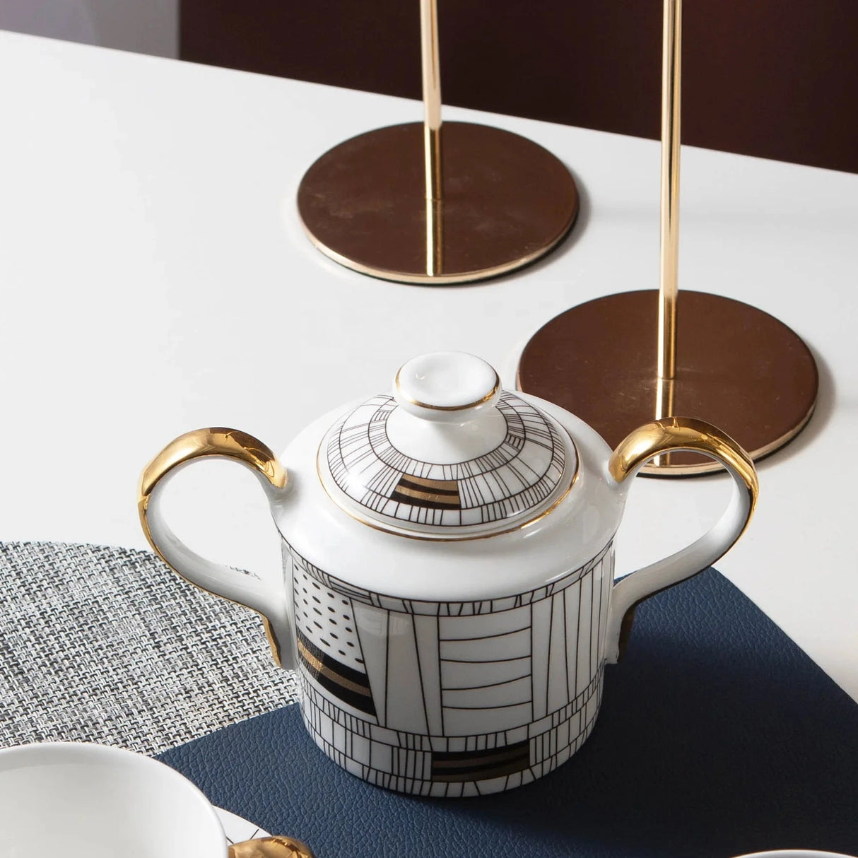 Brooke Series Coffee Cup Simple Hand-painted Gold Rim Bone China Cup Set Julia M LifeStyles