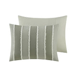 3-Piece Striped Cotton Comforter Set with Floral Patterns