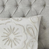 3-Piece Ivory/Taupe Tufted Cotton Chenille Coverlet Set Embroidered Plain Pattern Full/Queen for Weddings for Hotels Julia M LifeStyles