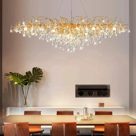 Crystal Lamp L160 CM Light Fixtures Modern Drop Light for Dinning Room Chandeliers Ceiling Luxury Lamps Julia M LifeStyles