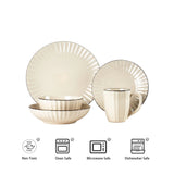 20 Pc Stoneware Embossed Dinner Set High-End Household Ceramic Sets Premium Emboss Dinnerware Sets Home Use