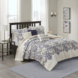Floral Vintage Reversible Queen Quilt Set with 3 Elegant Throw Pillows Julia M LifeStyles