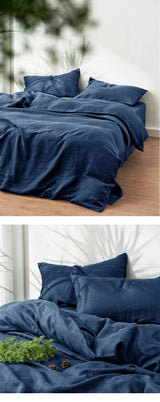Washed Linen Duvet Cover Set with Pillowcases