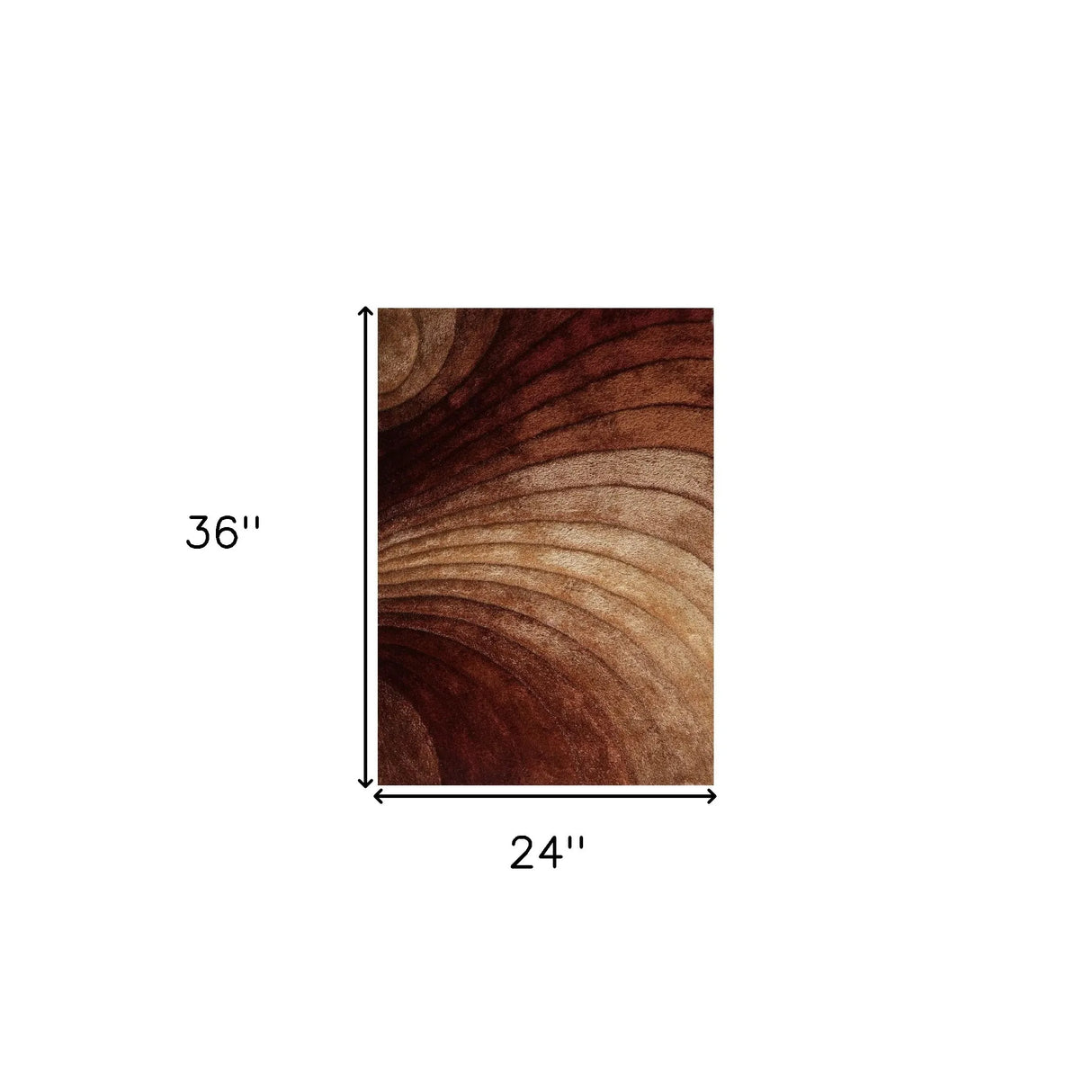 Taupe Brown Abstract Jacquard Shag Area Rug - 2' x 3'