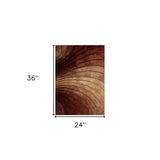 Taupe Brown Abstract Jacquard Shag Area Rug - 2' x 3'