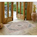Pink and Cream Medallion Area Rug 2' X 3'