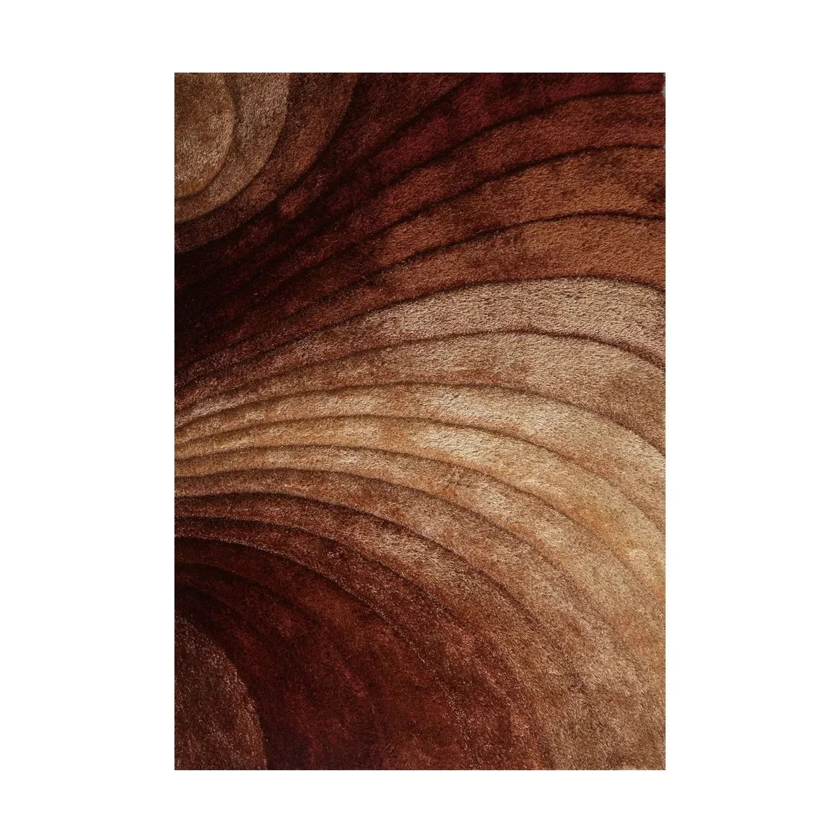 Taupe Brown Abstract Jacquard Shag Area Rug - 2' x 3'