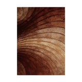 Taupe Brown Abstract Jacquard Shag Area Rug - 2' x 3'