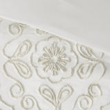 3-Piece Ivory/Taupe Tufted Cotton Chenille Coverlet Set Embroidered Plain Pattern Full/Queen for Weddings for Hotels Julia M LifeStyles