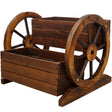 DB Large Wooden Wagon Planter Box Garden Planter with Wheels Decorative Indoor Outdoor Kit for Flowers Herbs Vegetables Julia M LifeStyles