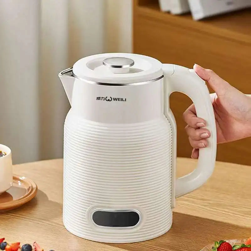 Portable Stainless Steel Electric Kettle with Temperature Control and Power-Off Feature