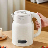 Portable Stainless Steel Electric Kettle with Temperature Control and Power-Off Feature