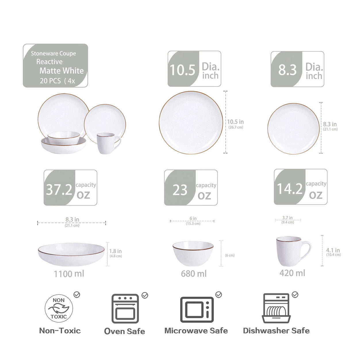 Luxury Reactive Glaze Matte White Ceramic Dinnerware Set