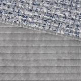 Navy Full/Queen Reversible Jacquard Quilt Set Throw Pillows 6-Piece Floral Vintage Pattern Soft Cotton for Wedding Hotel Julia M LifeStyles
