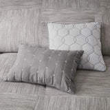 7-Piece Printed Seersucker Comforter Set Floral Solid Embroidered Woven Cotton PVC King Super King Home Wedding Hospital Julia M LifeStyles