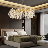 Gold Round Crystal Chandeliers for Dining Room  Modern Crystal Tree Branch Chandelier for Bedroom Living Room Kitchen Island Julia M LifeStyles