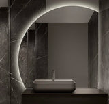 Dimmable Half Moon LED Smart Mirror with Anti-Fog Technology - Julia M LifeStyles