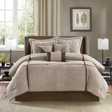 7-Piece Floral Comforter Set for Super King, King, and Queen Sizes