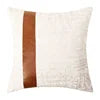 Cotton Linen Velvet Patchwork Faux Leather Pillow Cover Modern Farmhouse Decor Accent Cushion Case Decorative Throw Pillowcase Julia M LifeStyles